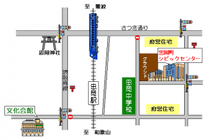 スポーツセンター周辺の地図のイラスト